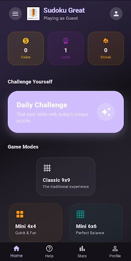 Sudoku Puzzle Mobile App Screen 3