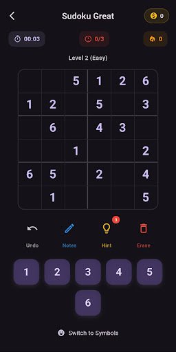 Sudoku Puzzle Mobile App Screen 6